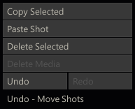 Construct shot tool menu