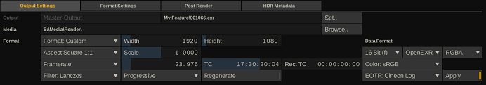 Construct Output Settings