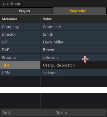 Project list top