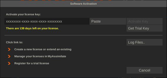 License Activation Dialog